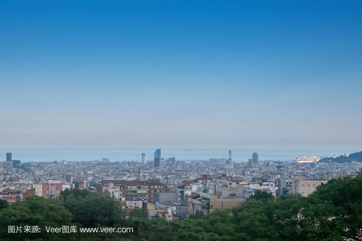 巴塞罗那,巴塞罗纳,水平画幅,地形