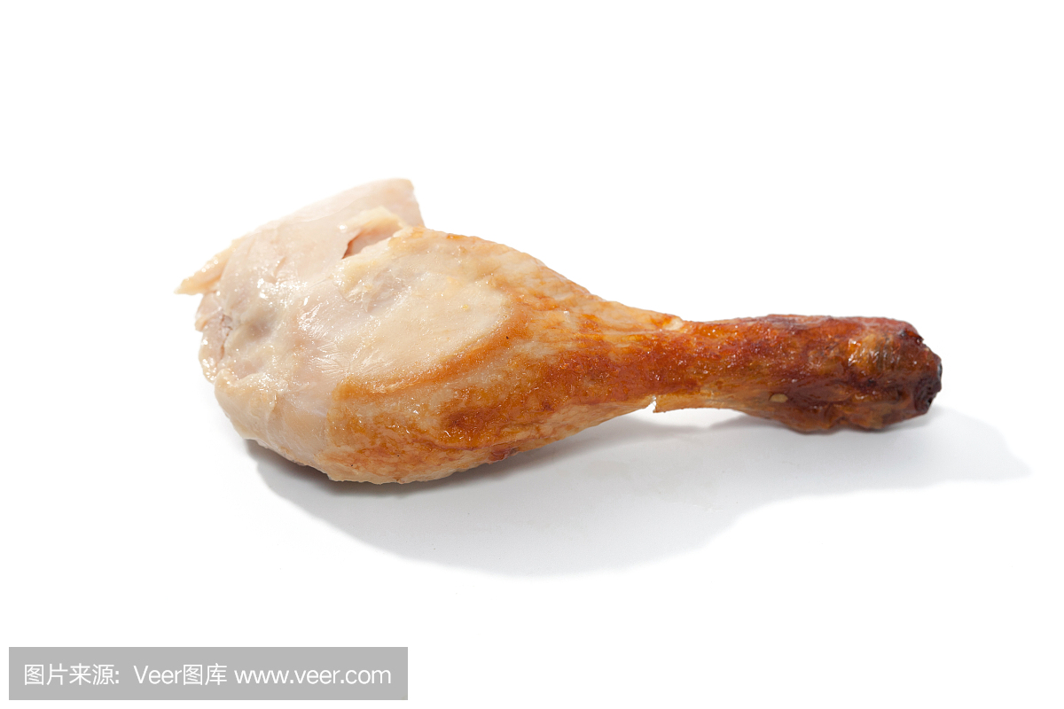 grilled Drumstick chicken isolated on white bac