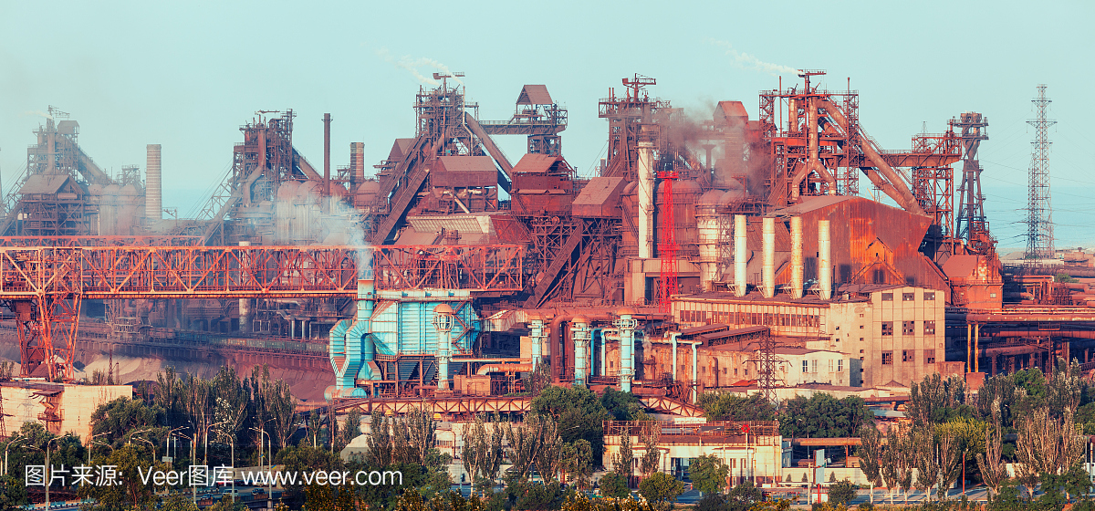 工业景观。钢厂。欧洲重工业