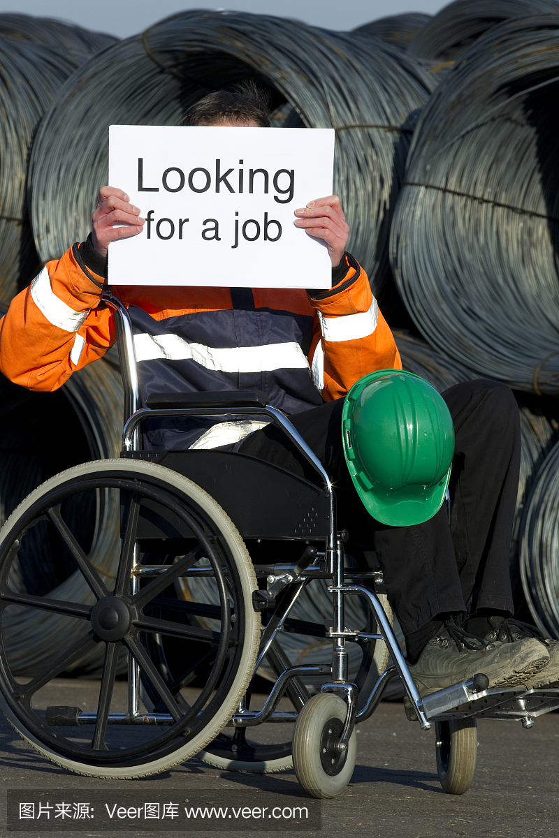 轮椅上的人需要工作,找工作