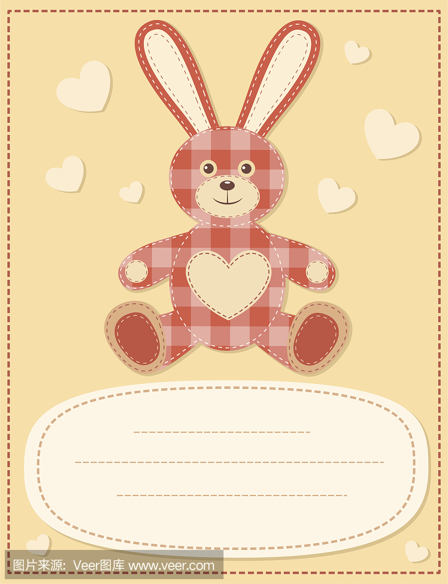 带野兔婴儿床的卡片2