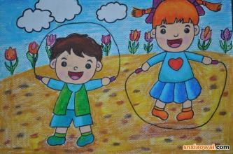 爱运动儿童画 - 图片家图片素材站!-19kb