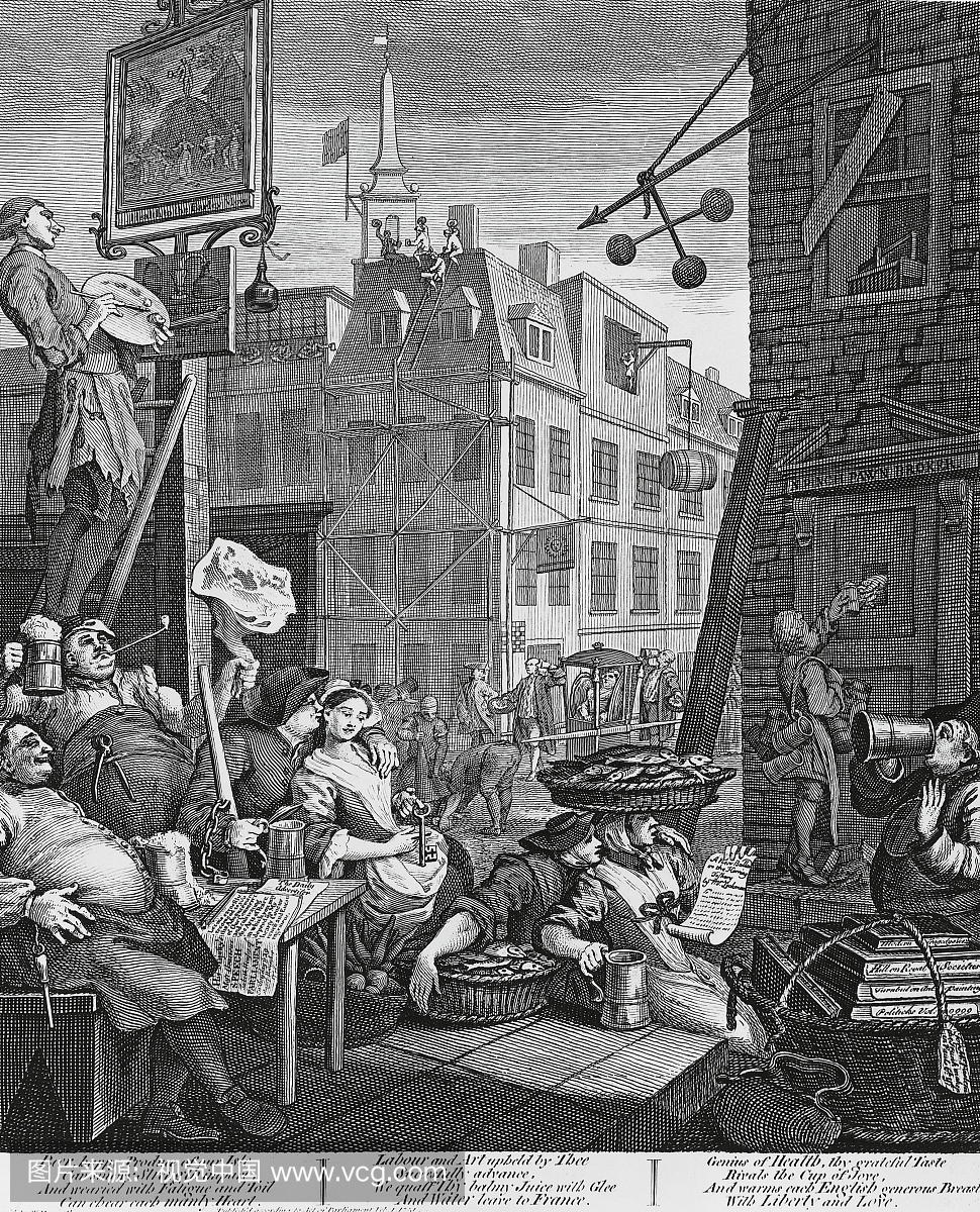 敦,雕刻由William Hogarth(1697-1764),英国,18