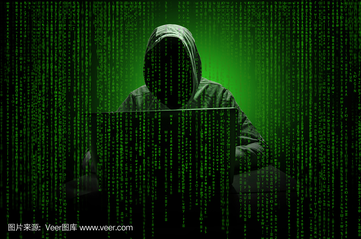 黑客用笔记本电脑上的屏幕二进制代码。信息安