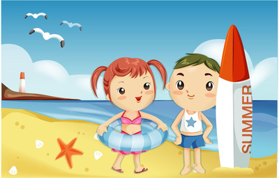 小朋友游泳卡通图片大全