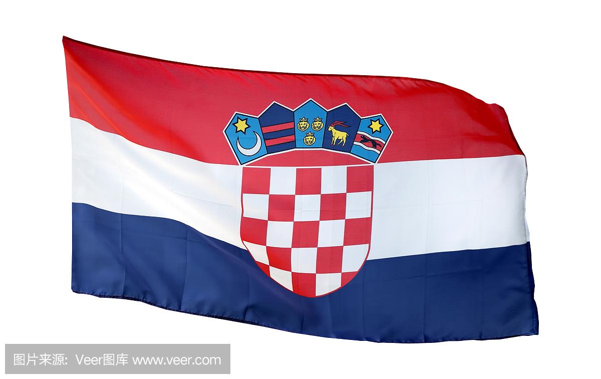 克罗地亚国旗,被隔绝在白色背景