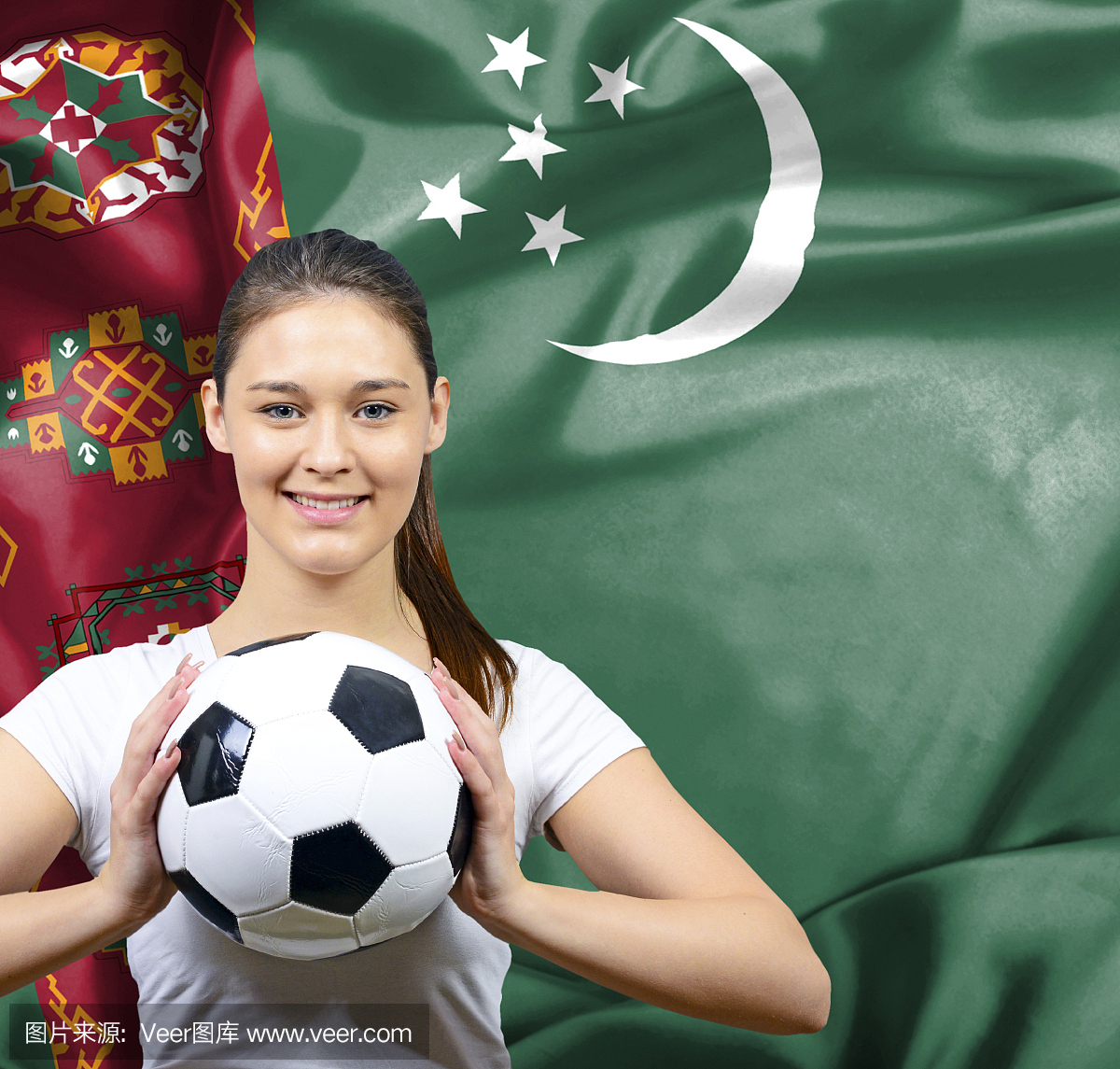 土库曼斯坦骄傲的女子足球迷