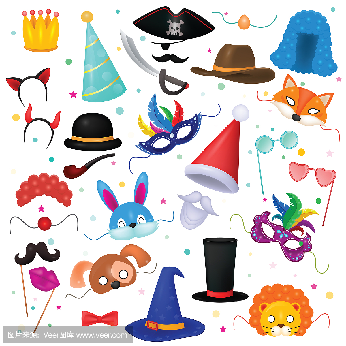子嘉年华服装帽子为儿童假面舞会聚会和卡通动