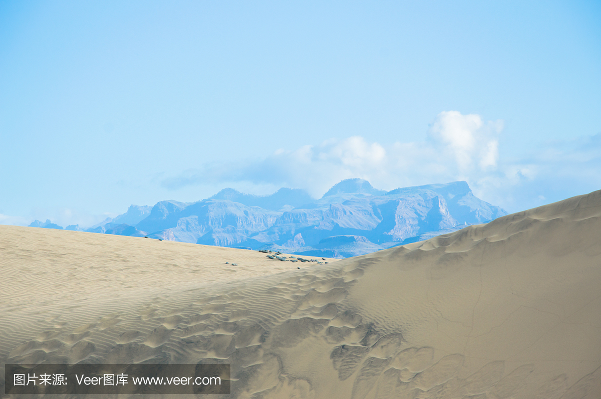 沙漠沙丘在大加那利岛,西班牙