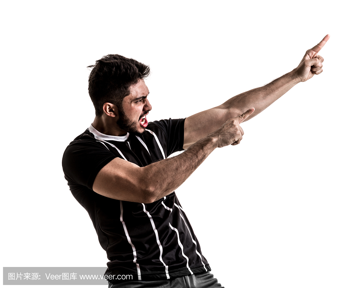 黑色和白色制服上的球迷\/体育播放器庆祝在白