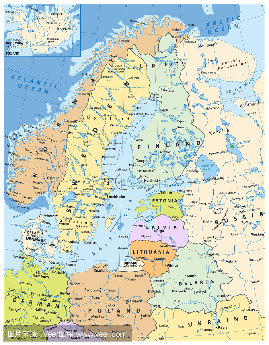 北欧政治地图