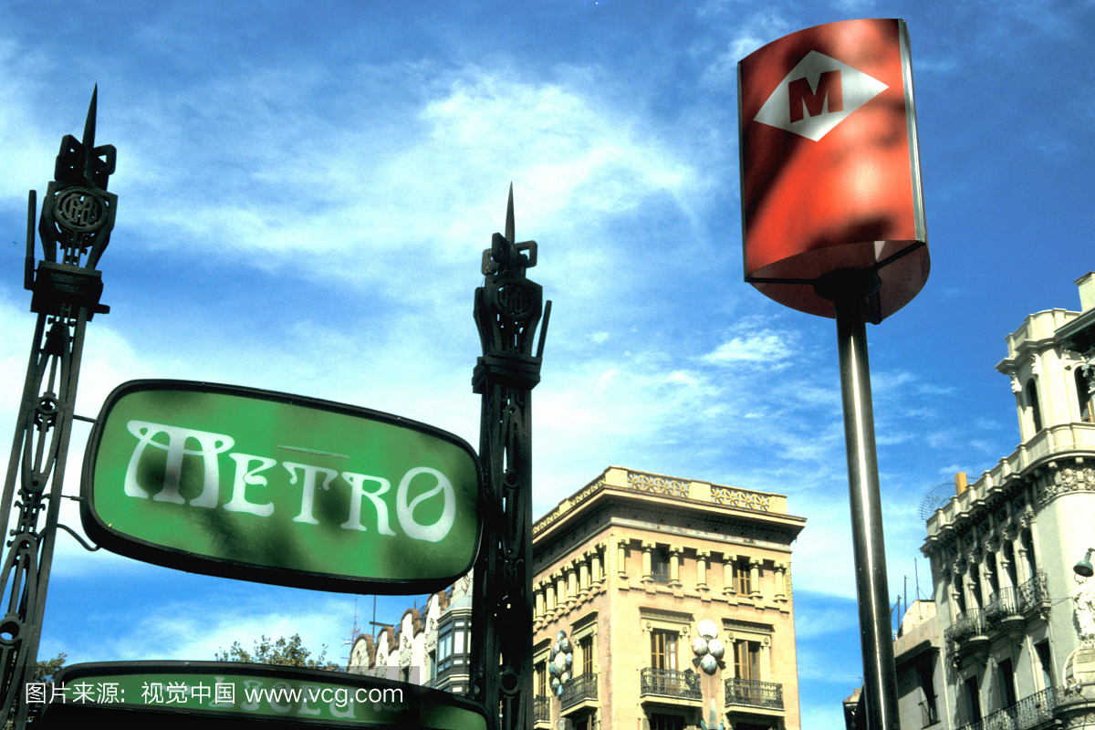 地铁站Liceu,兰布拉,巴塞罗那,西班牙,欧洲的标志
