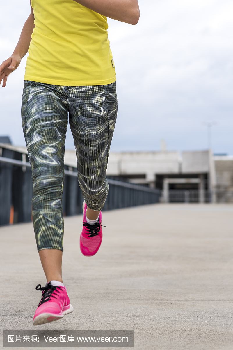 Woman jogging in urban environment