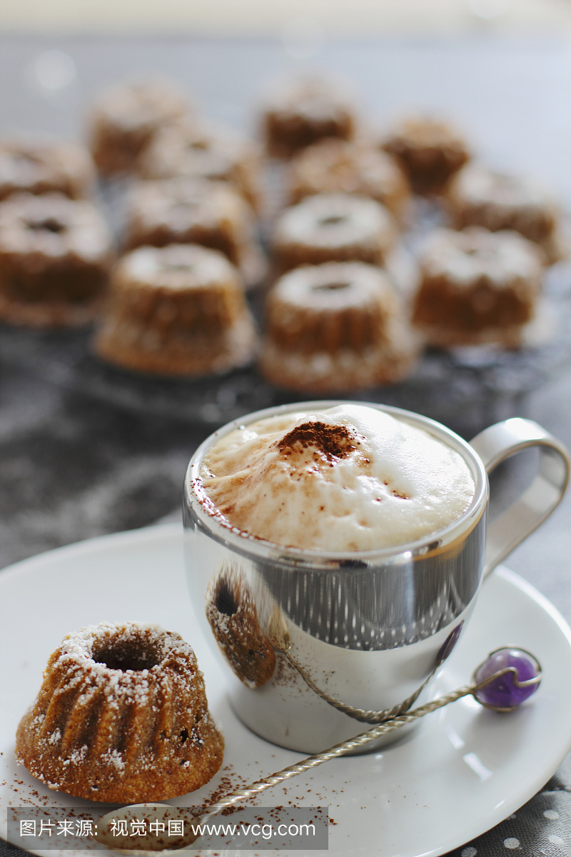 卡布奇诺咖啡,咖啡,咖啡杯,杯