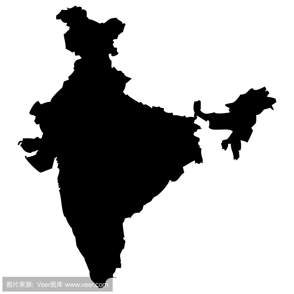 地图印度