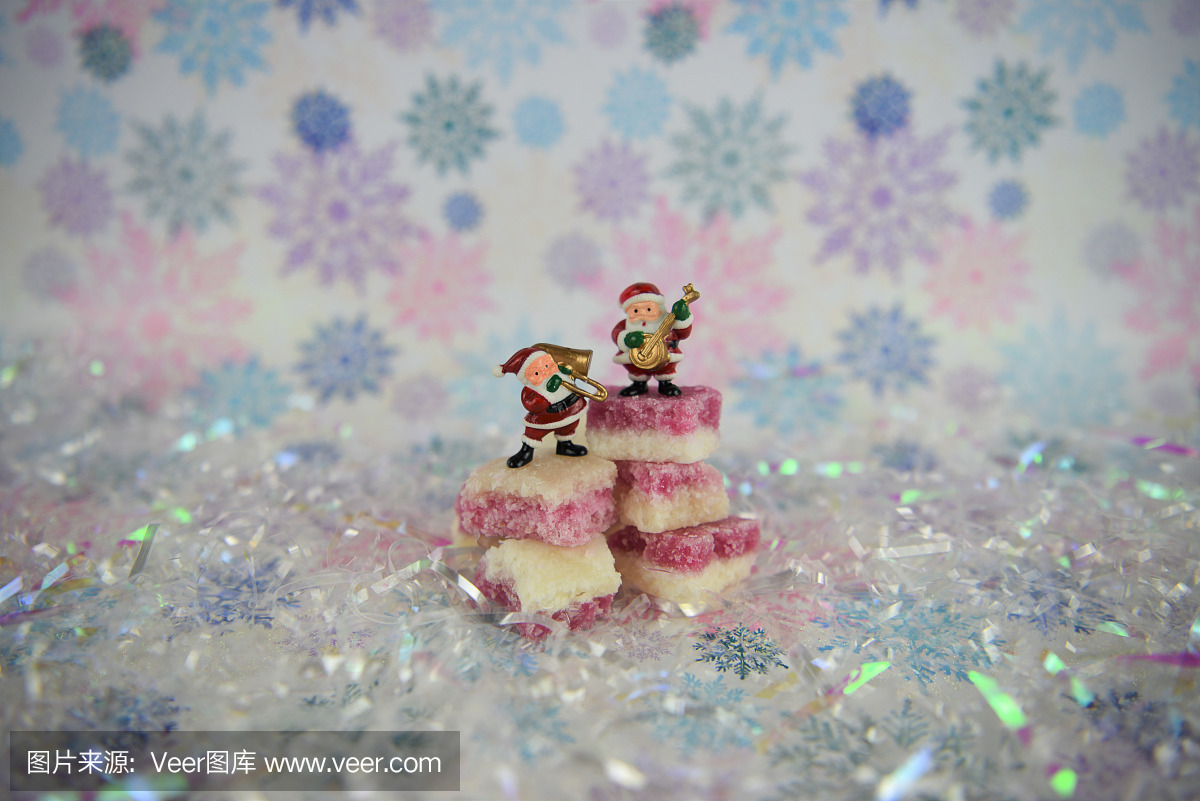 圣诞食物摄影图片的老式传统英语粉红色和白色