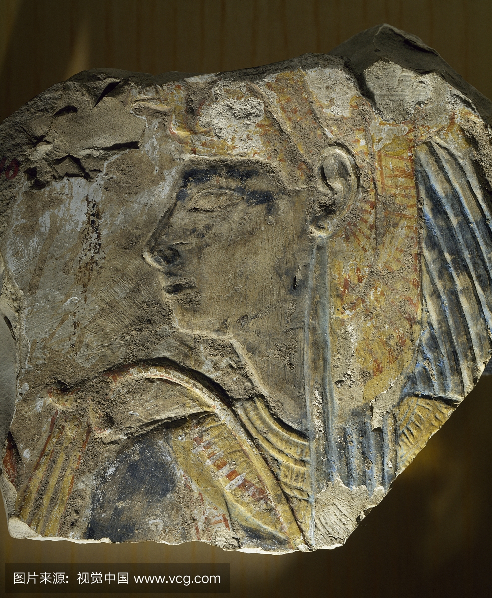 公主人物片段,温和绘画,埃及古巴谢赫,古埃及文