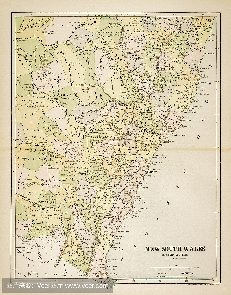 新南威尔士地图1883