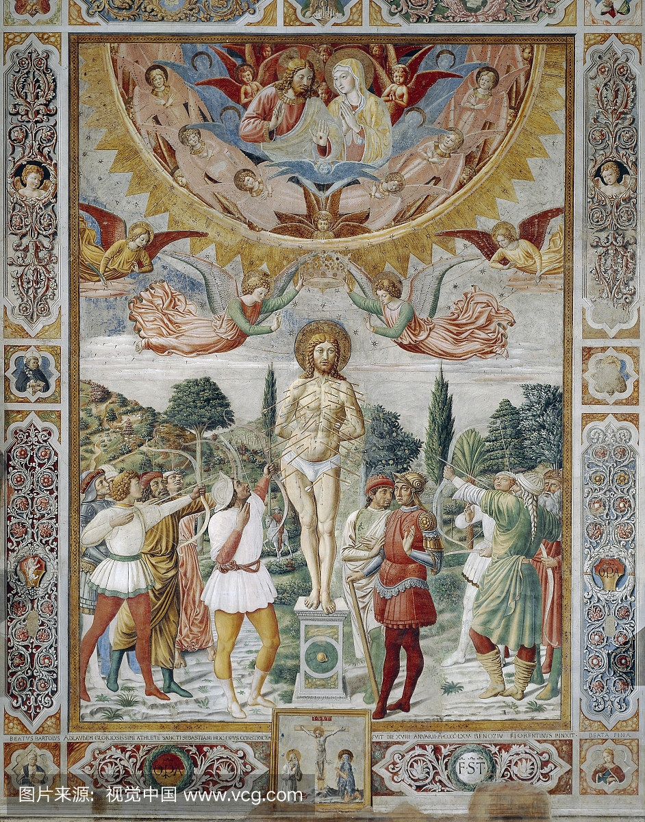 圣塞巴斯蒂安殉难,1465年,由Benozzo Gozzoli(