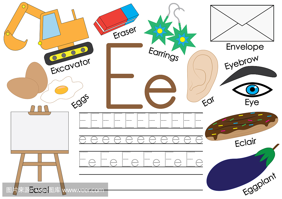 英文字母E,E字母,英语字母E,E字母的