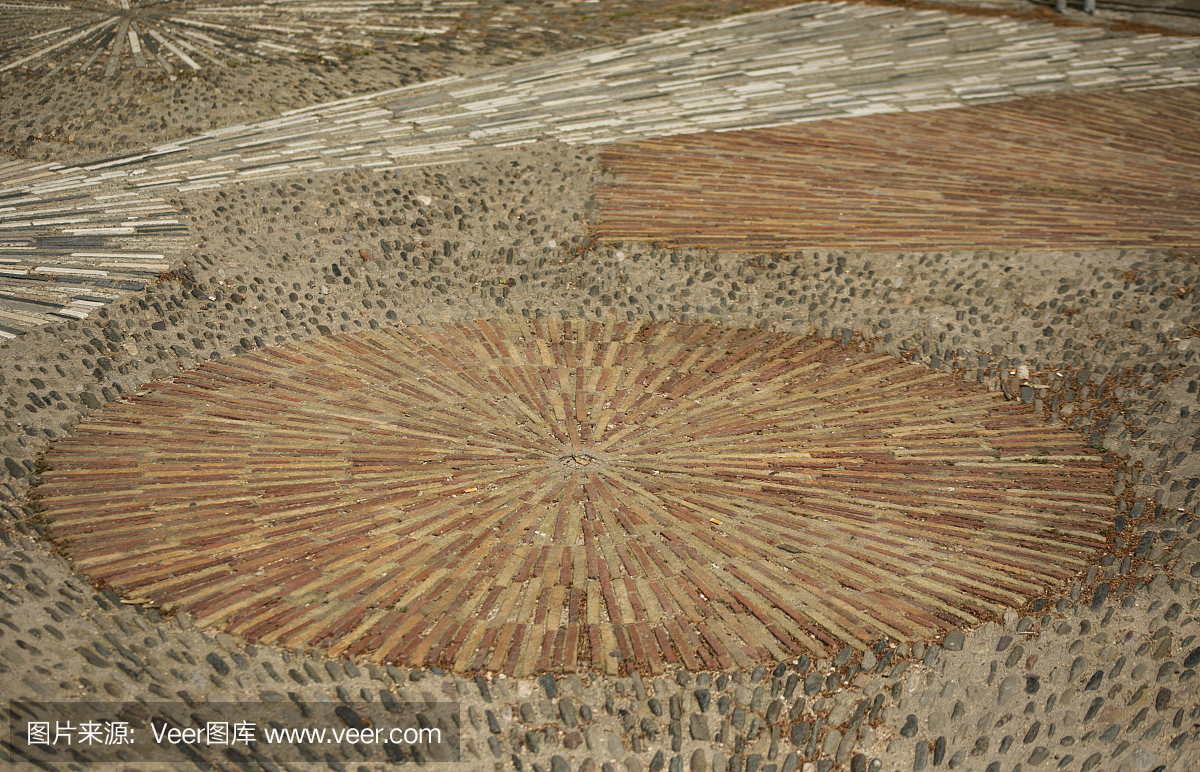 圆形装饰砖地砖安排在巴塞罗那西班牙