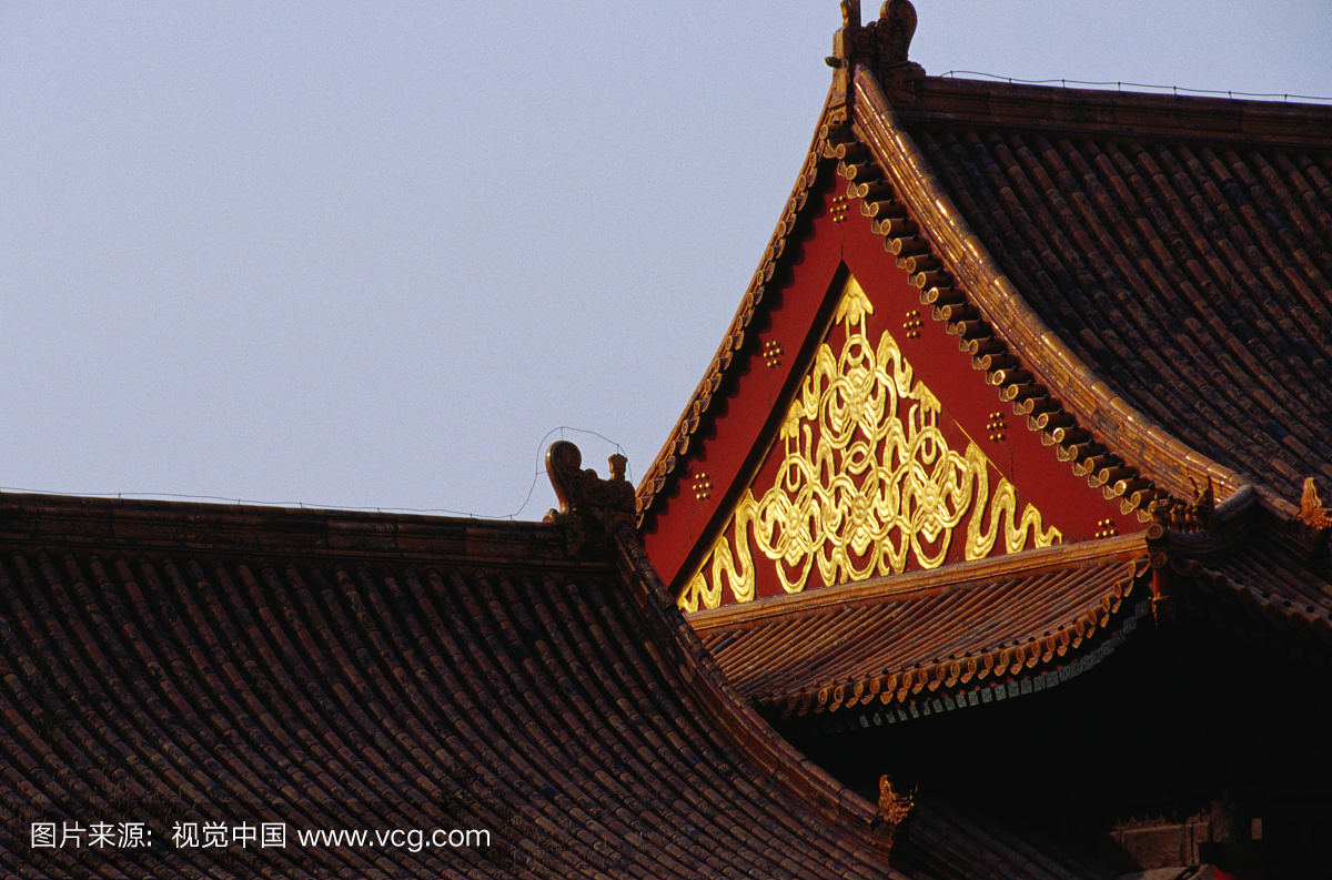 北京紫禁城屋顶细节。