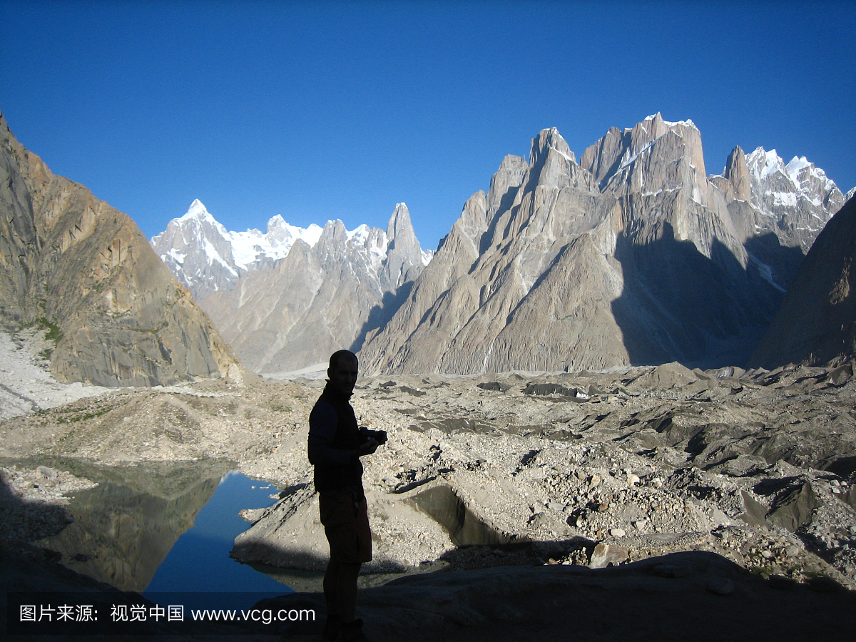 t the background. Karakorum range, Pakistan.