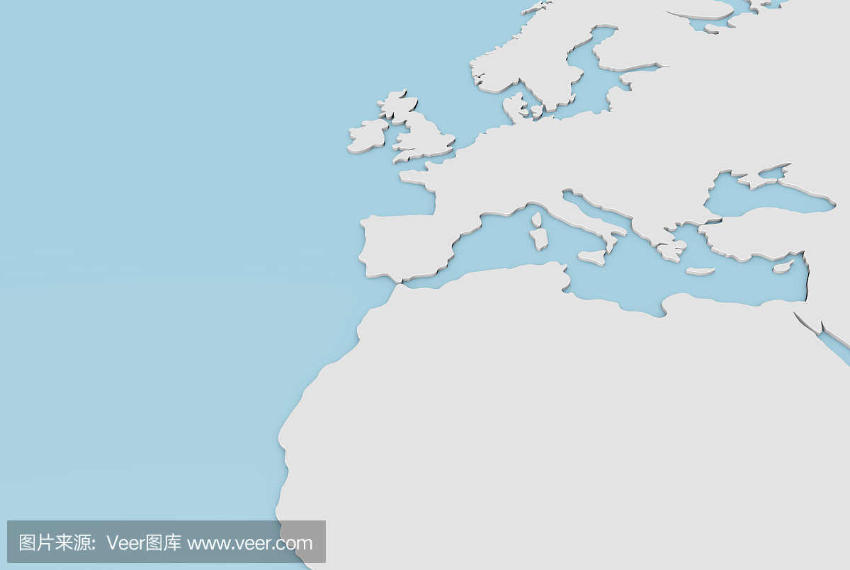 欧洲的3D地图