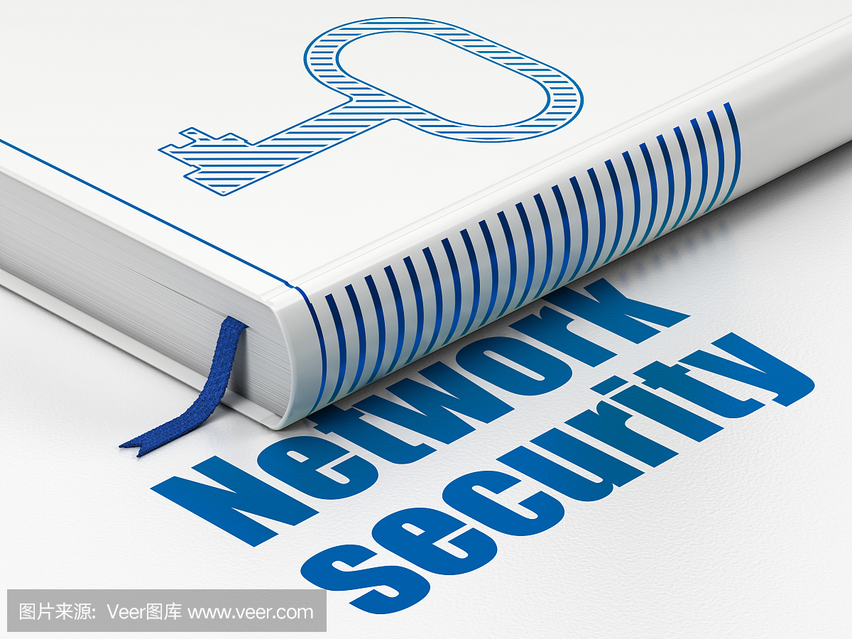 隐私概念:书密钥,白色背景上的网络安全