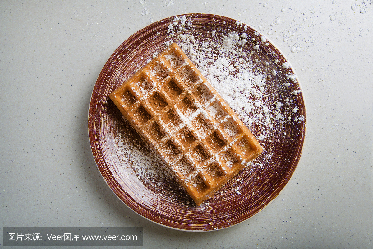 全麦比利时奶蛋烘饼水平的视图