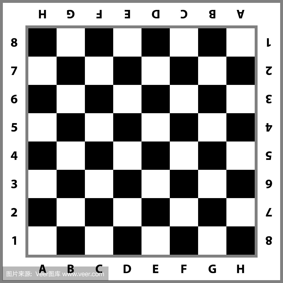 棋枰背景。空的国际象棋棋盘。