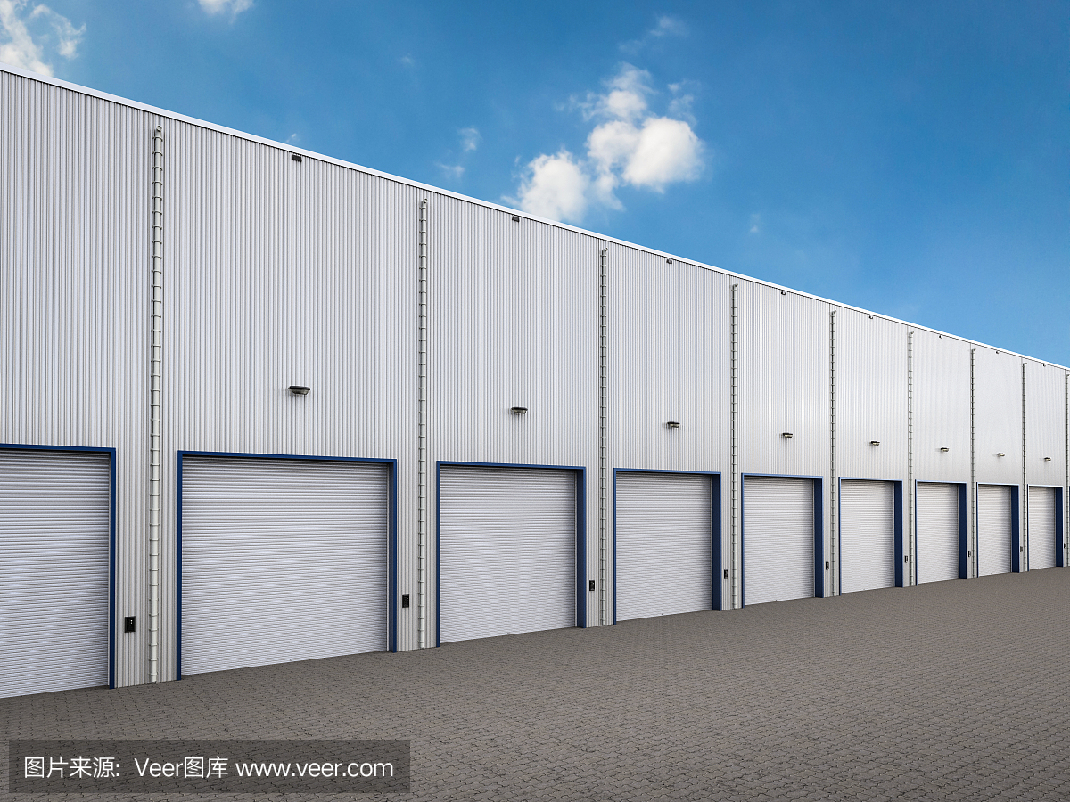 warehouse exterior with shutter doors