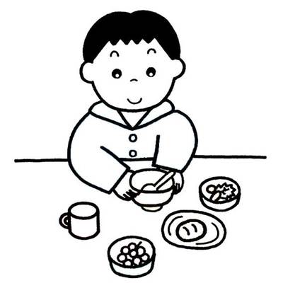 壁纸】宝宝自己吃饭简笔画:幼儿吃饭简笔画:海-20kb