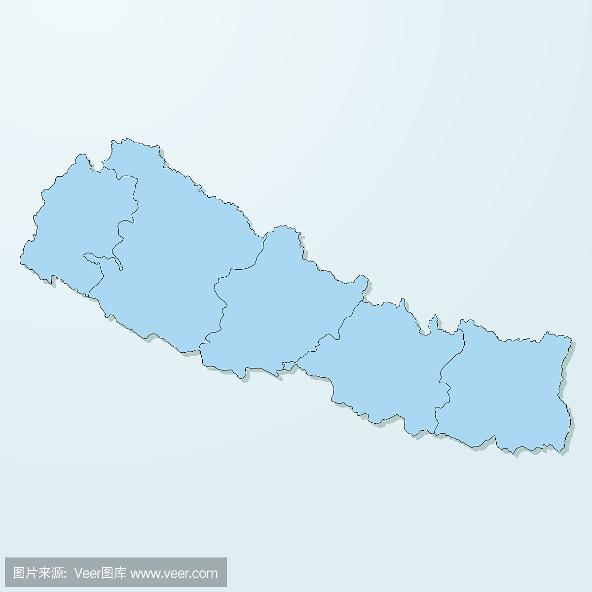 尼泊尔蓝色地图上退化的背景矢量