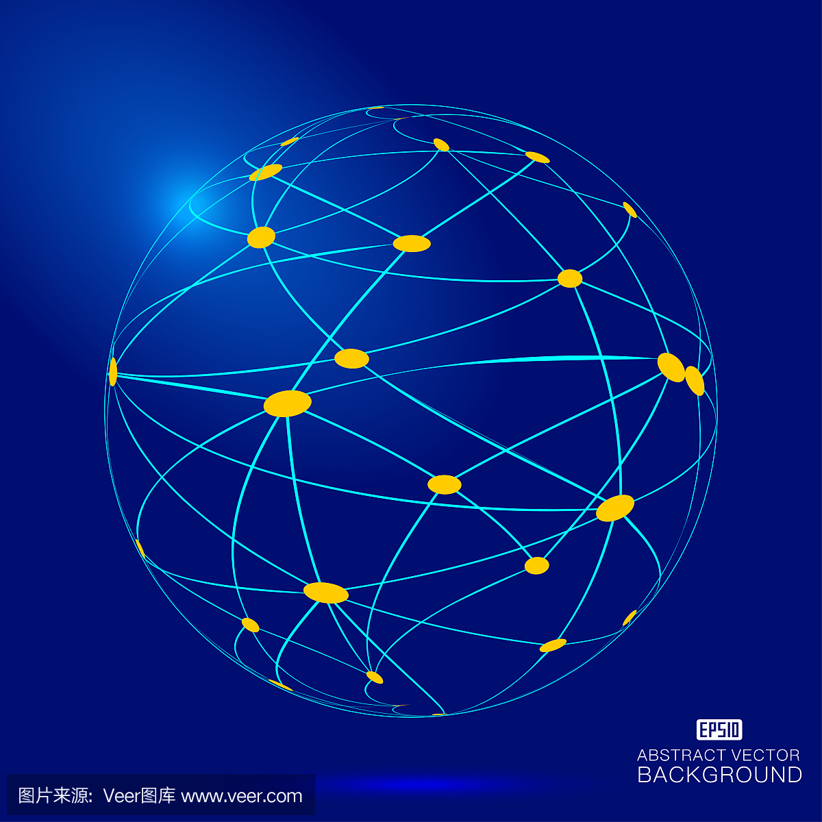 虚线结构图3d球体,科学和技术概念矢量素材