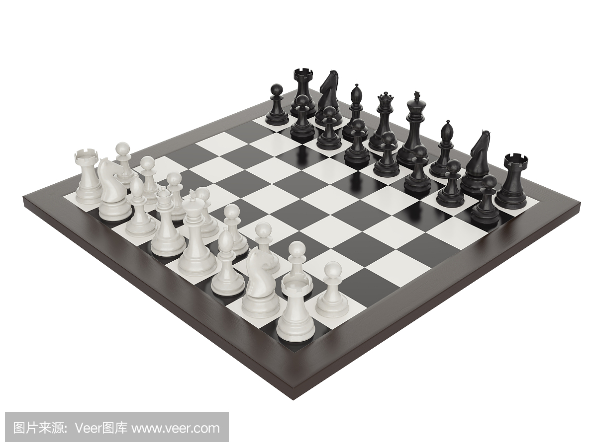 国际象棋在棋盘上的插图
