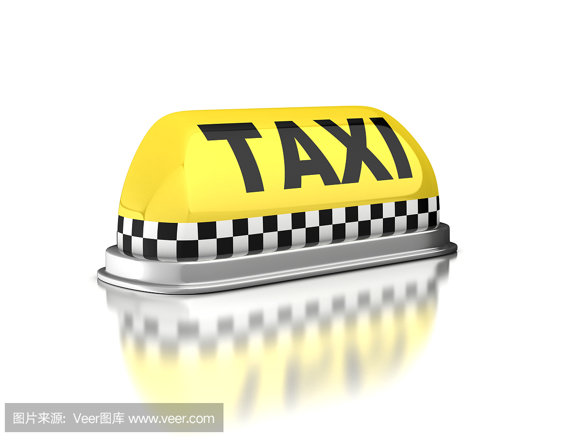 在白色背景上的出租车标志