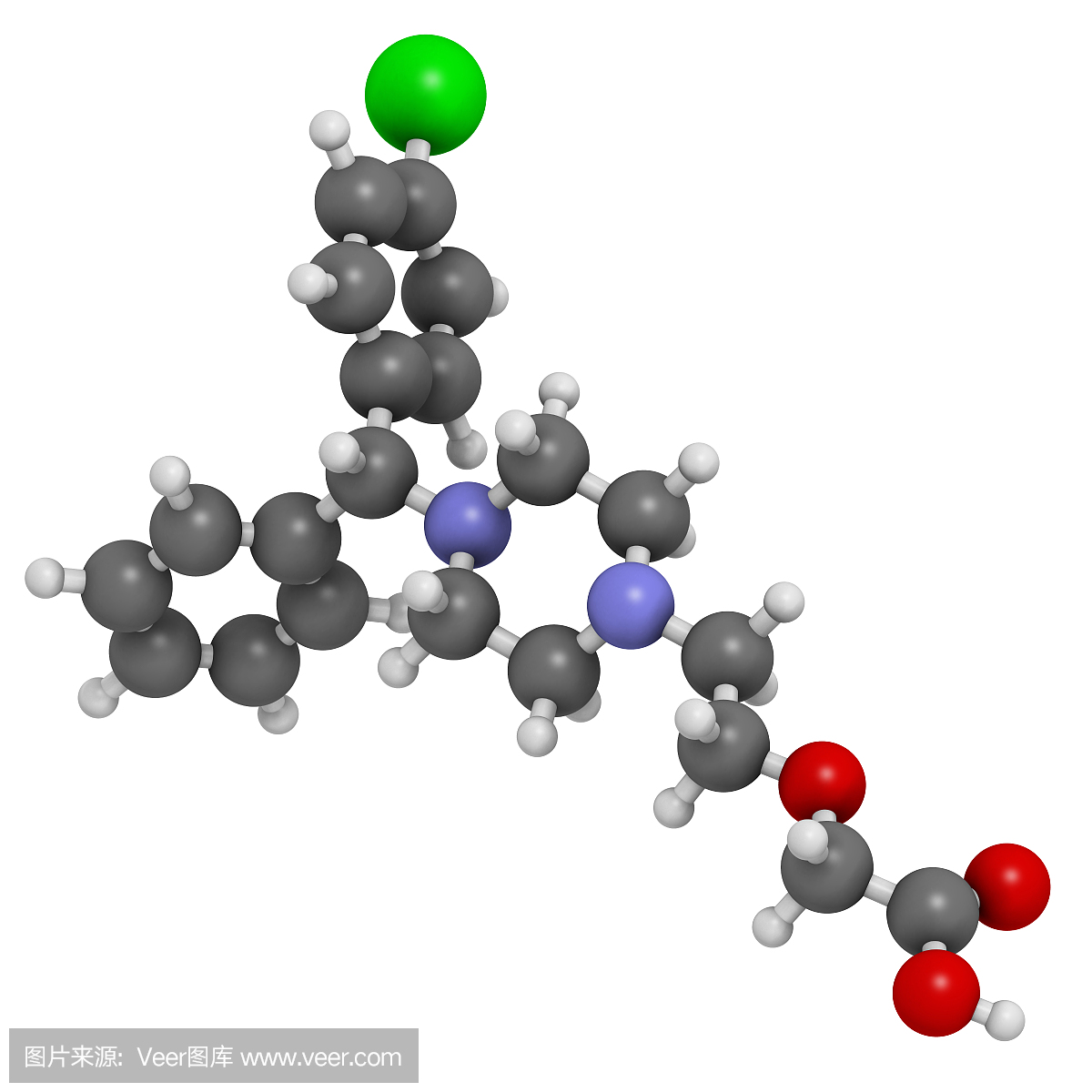 西替利嗪(左西替利嗪)抗组胺药,化学结构