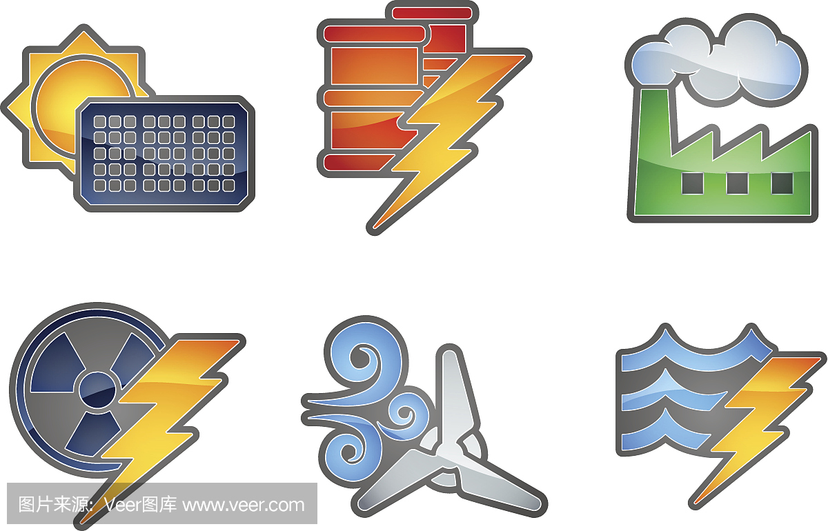 电能和能量图标集