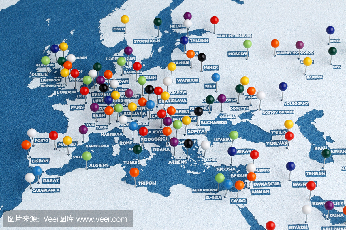 欧洲主要城市地图