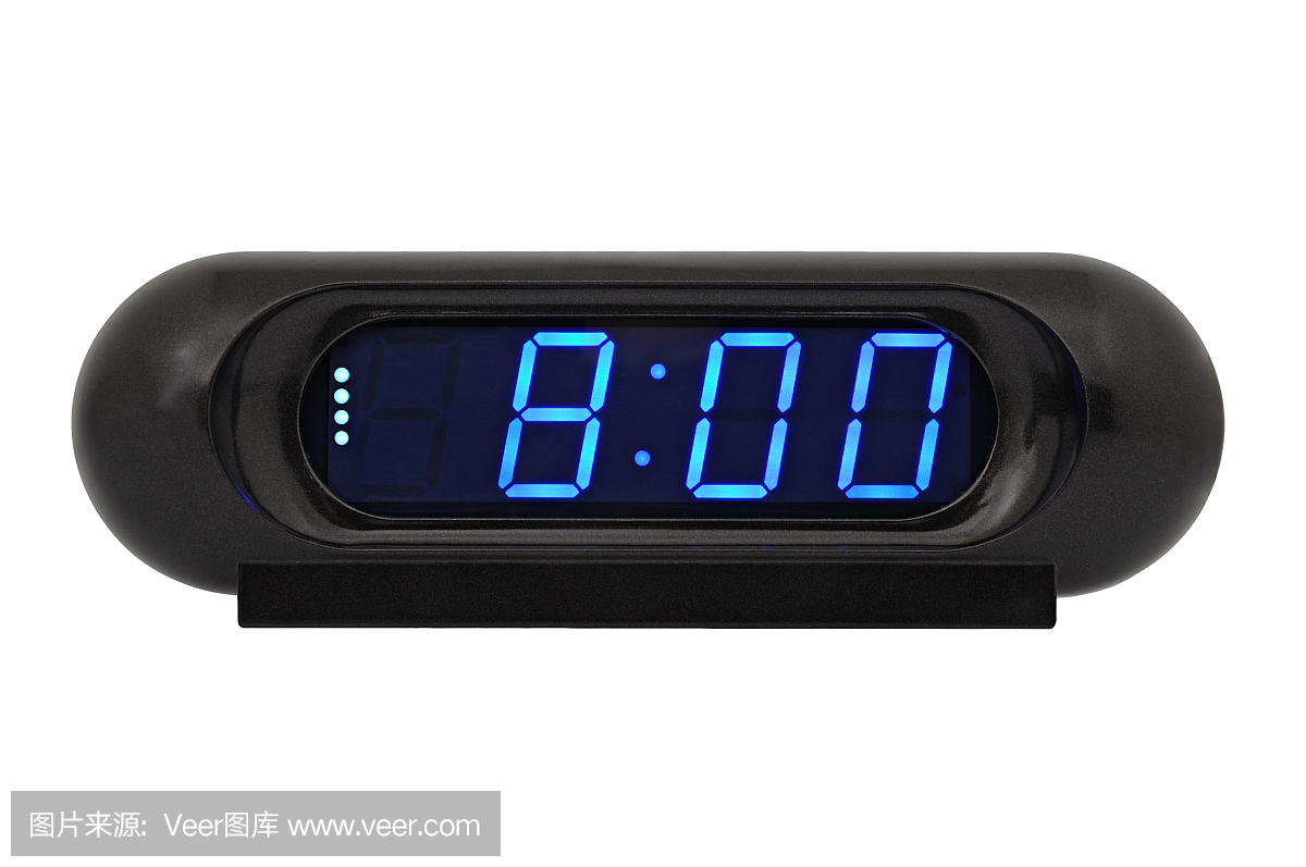 桌面电子时钟显示上午8点的时间
