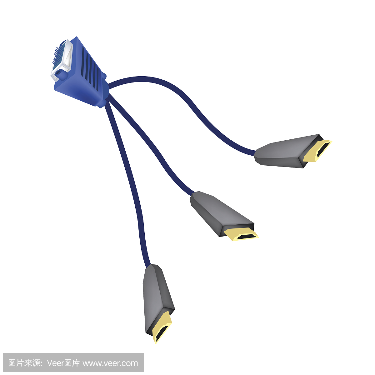 DVI数字视频接口或VGA至HDMI电缆