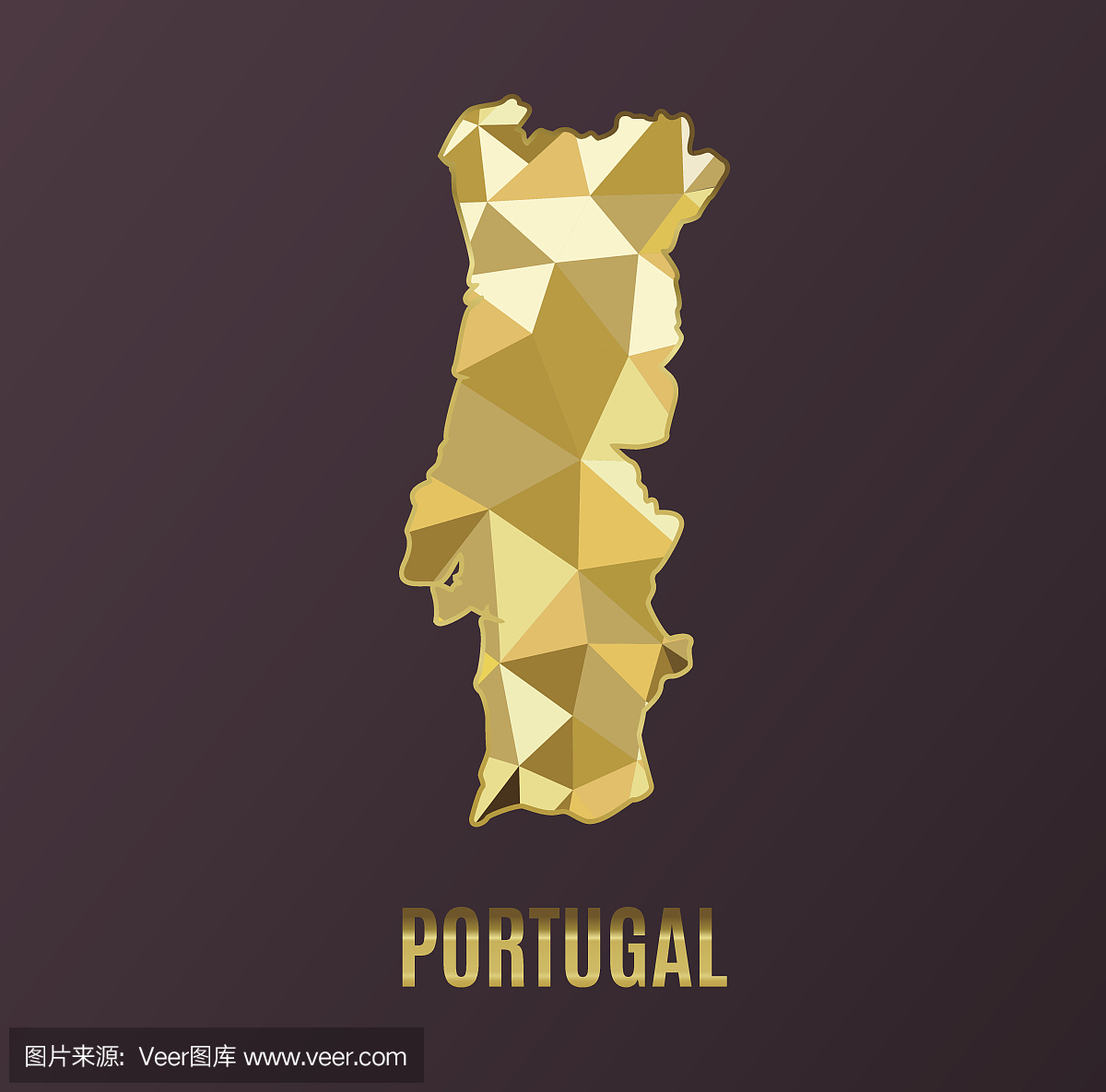 葡萄牙世界地图。世界地理。矢量插图