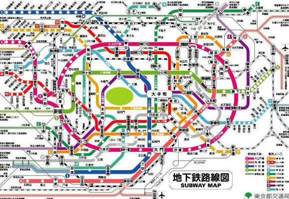 日本东京地铁线路图高清版大地图-城市吧手机地图