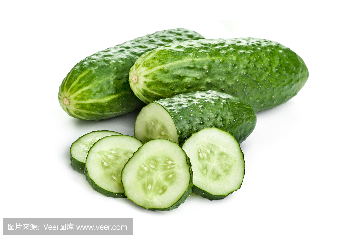 Green Cucumber. The cutting of the cucumber w