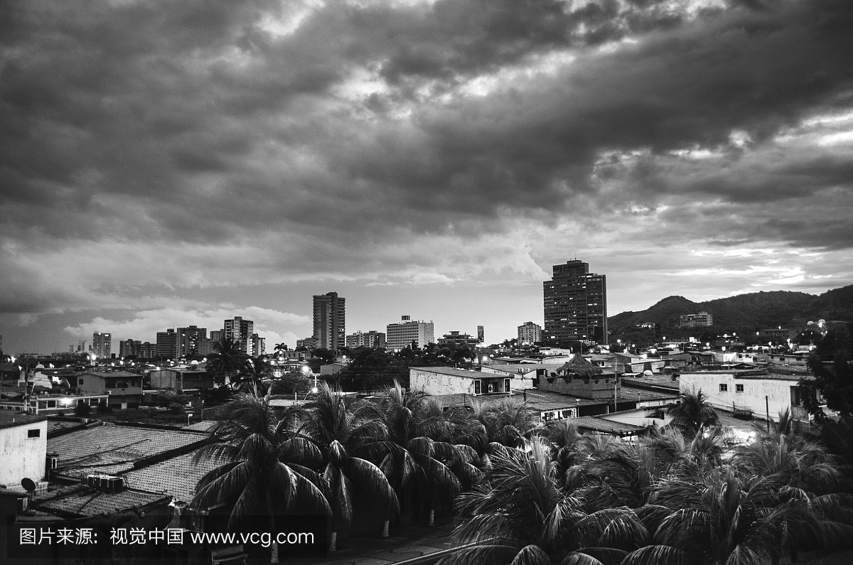 户外,委内瑞拉,黑云压城,建筑外部
