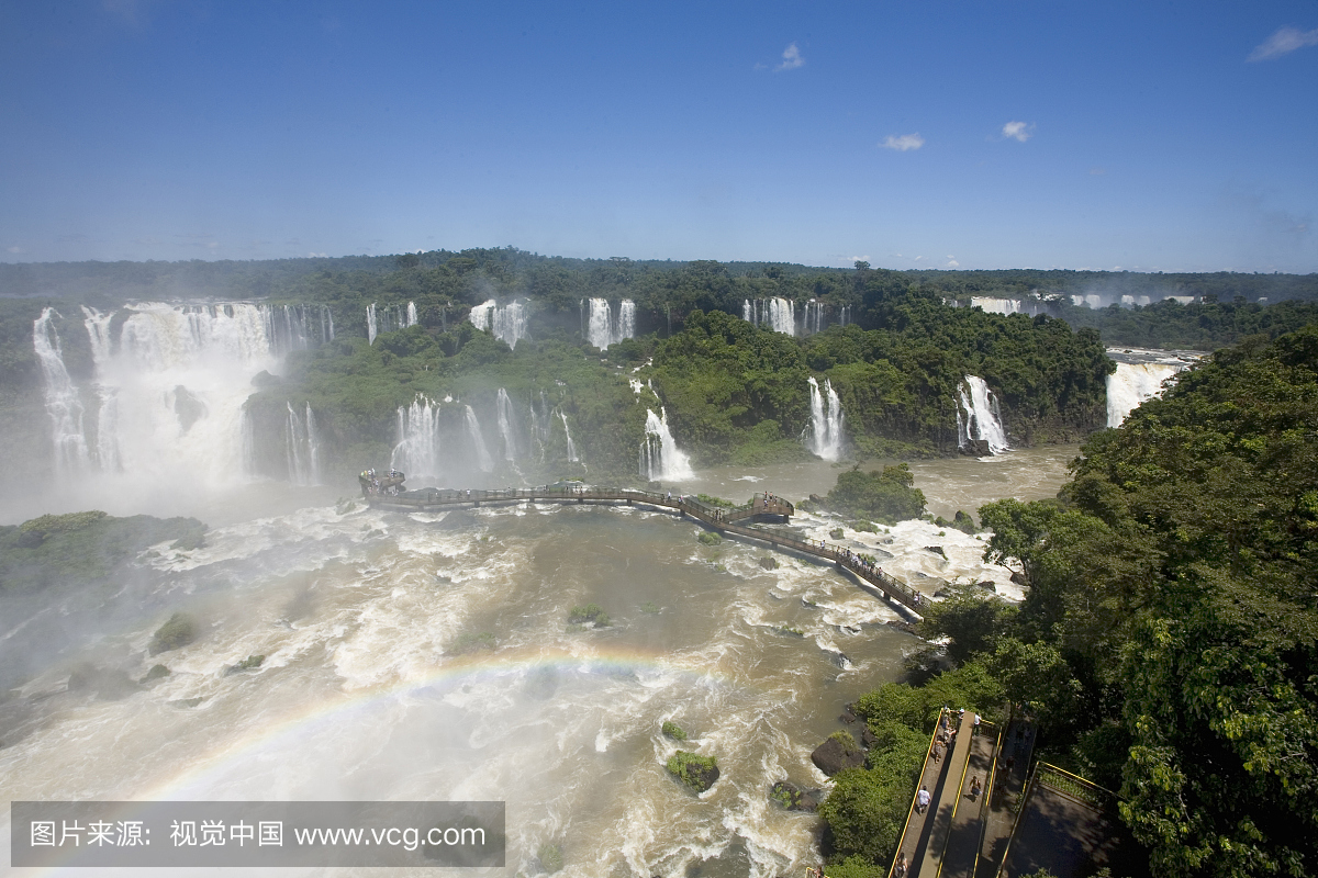 伊瓜苏瀑布看阿根廷,巴西,南美洲的景色。