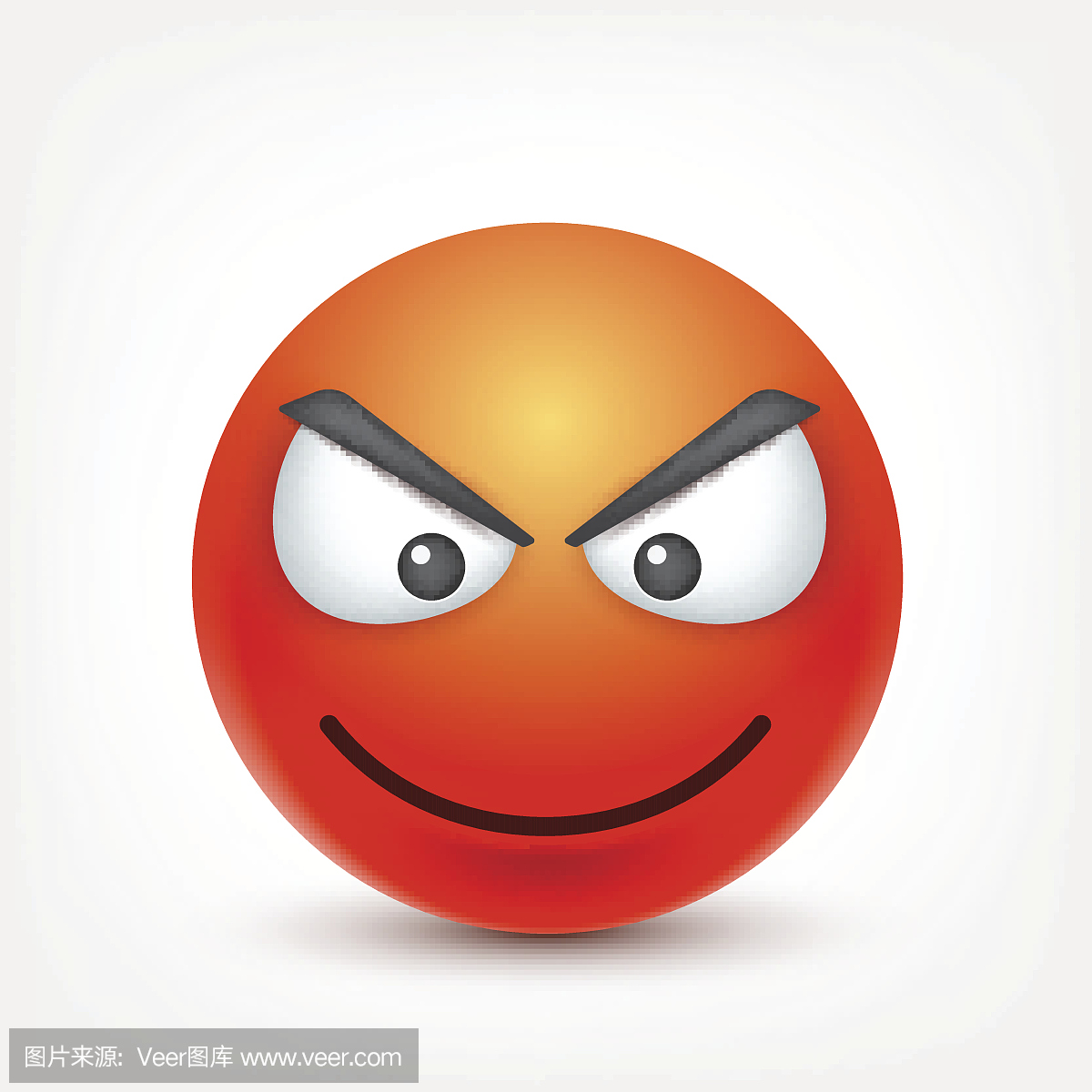 笑脸,愤怒的表情符号。红脸与情绪。表情。 3