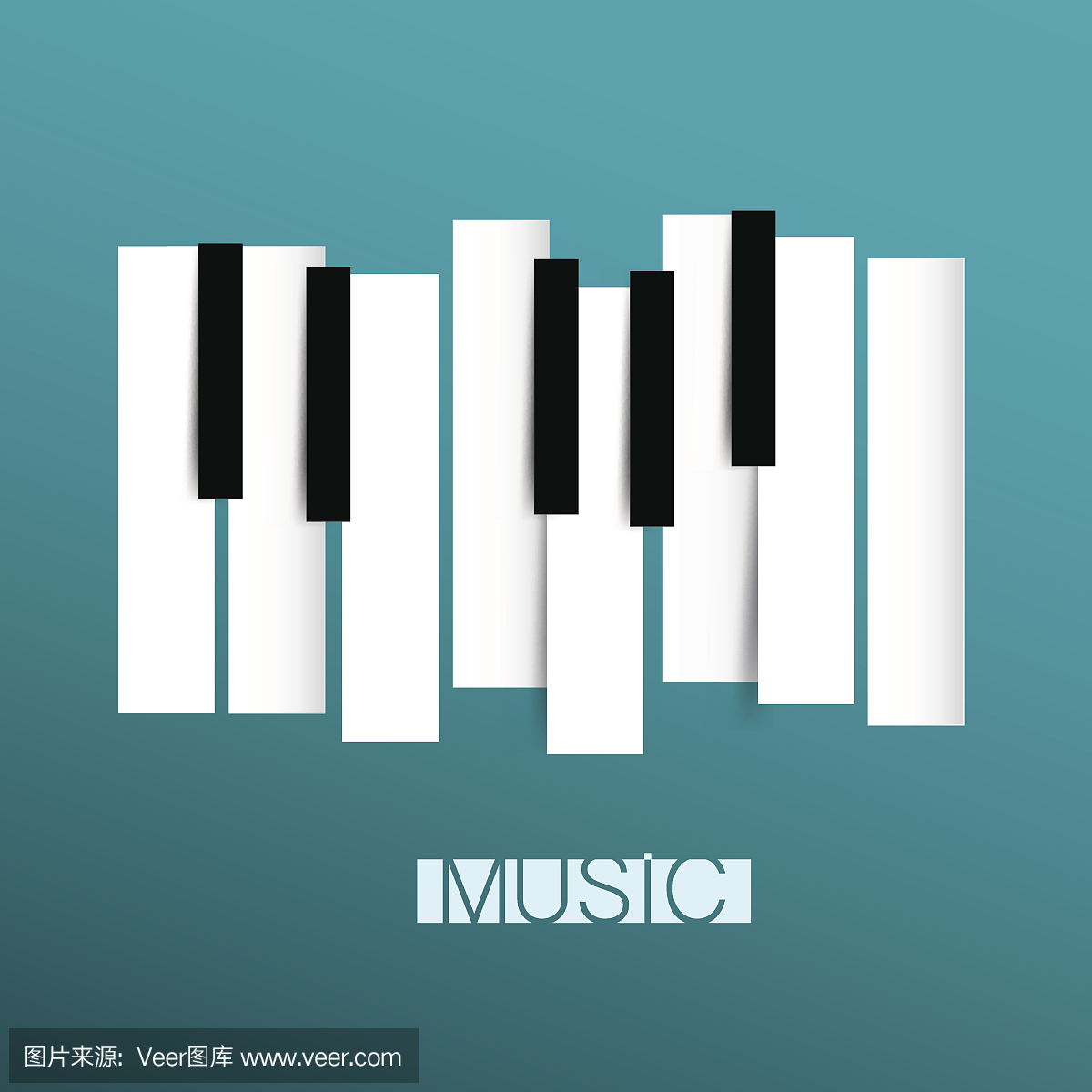 音乐符号与钢琴键盘