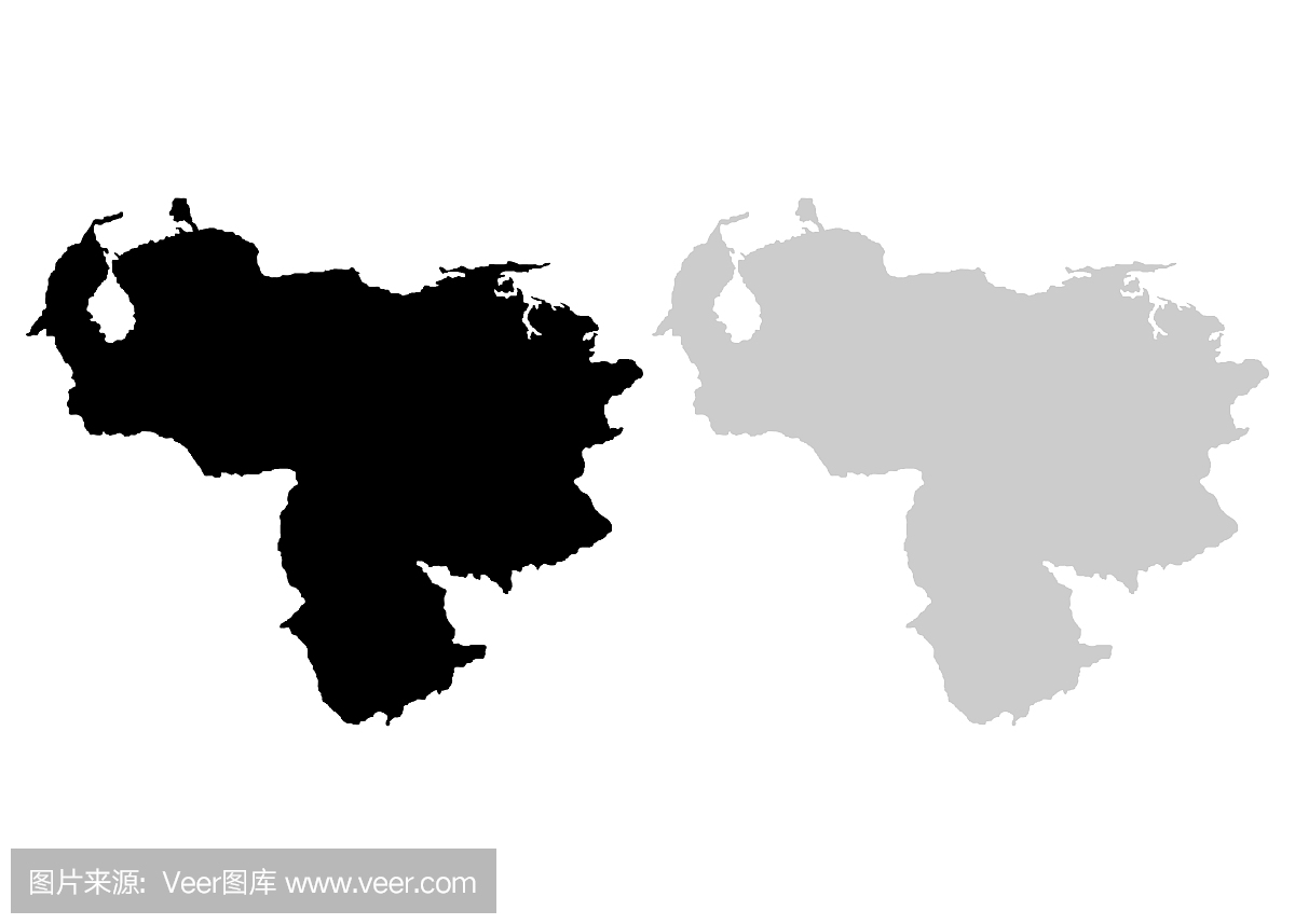 委内瑞拉的领土。白色背景